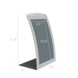 8.5X11 Sign Holder Picture Frame for Tabletop Magnetic Lens, Curved - Silver 19124