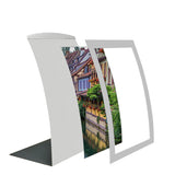 8.5X11 Sign Holder Picture Frame for Tabletop Magnetic Lens, Curved - Silver 19124