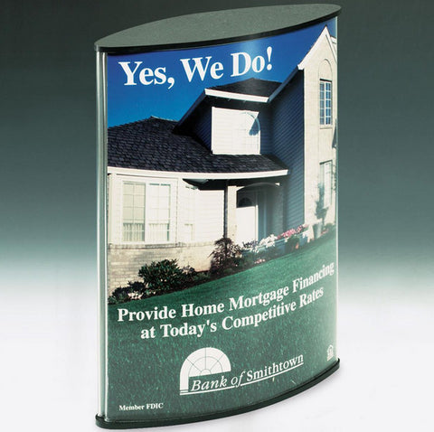 8.5 x 11 Sign Holder for Tabletop, Double-sided, Curved - Black 19131