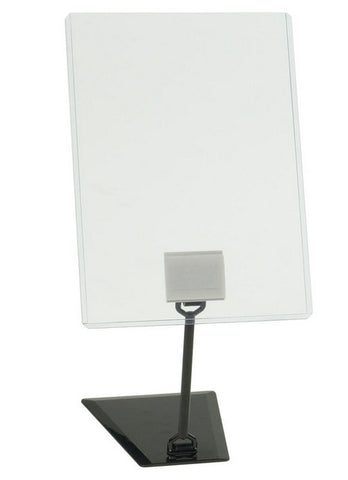 5 x 7 Sign Holder for Tabletops, Shovel Base, 3 Height Options - Black 19146