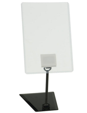 4 x 6 Sign Holder for Tabletops, Shovel Base, 3 Height Options - Black 19174