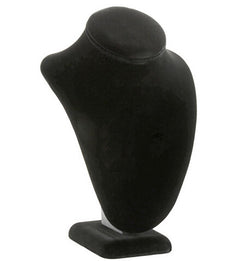 6.5" x 10.0" x 4.0",10" Medium Jewelry Display for Necklaces, Pedestal Base, Velvet - Black 19260