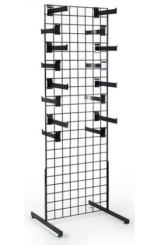 Metal Gridwall Towers, Set of (2), Includes (25) Faceout Hooks   Black 19350