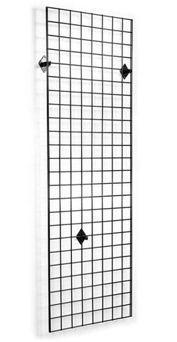 2' x 6' Wall Mounted Gridwall Panels, Set of 2   Black 19354