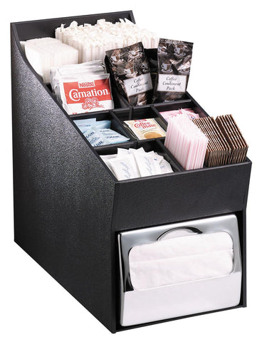 Napkin Dispenser w/ Condiment Organizer - Black 19709