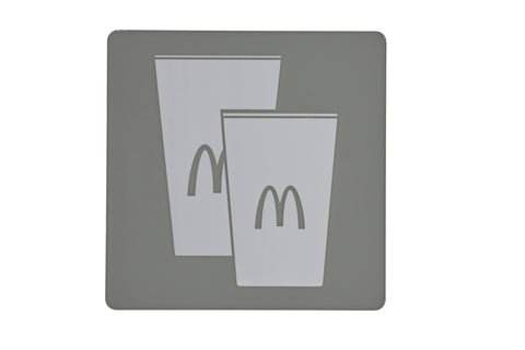 Grey Paper Cup Storage Sign Recylce Bin Sign McDonalds Paper Recycle Bin Sign 20825CupsGREY