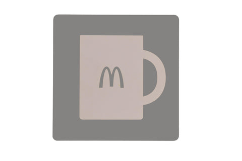 Mugs Storage Sign Recylce Bin Sign McDonalds Beverage Recycle Trash Can Sign
