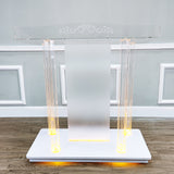 LED Light Pulpit Clear Acrylic Podium Hotel Conference Debate Lectern 40" wide 425