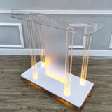 LED Light Pulpit Clear Acrylic Podium Hotel Conference Debate Lectern 40" wide 425