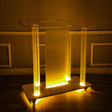 LED Light Pulpit Clear Acrylic Podium Hotel Conference Debate Lectern 40" wide 425