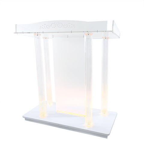 LED Light Pulpit Clear Acrylic Podium Hotel Conference Debate Lectern 40" wide 425