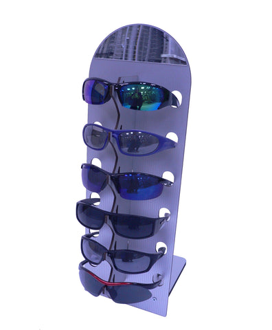 Silver Eyewear Counter Display Holds 6-Pair Display Sunglass Reading Glass