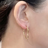 Gold Heart Hoop Earrings Gift Girlfriend Wife Daughter Mother Grandma Holiday 10001