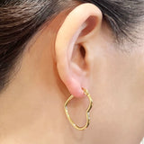 Gold Heart Hoop Earrings Gift Girlfriend Wife Daughter Mother Grandma Holiday 10001