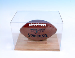 Football Display case Solid Oak Base 100022