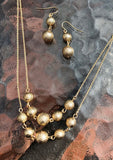 Diane Katzman Stardust Necklace & Earring Set Gold Plated 10002