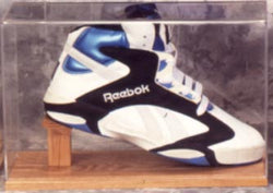 Double Shoe display case with Oak base 100040