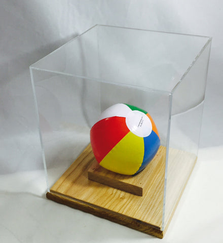 Mini Acrylic Basketball Display case with Oak Base 100051