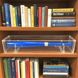 20X4X4“Drum Stick Mini Baseball Bat Display Dagger Knife Baton Wand Showcase Clear Acrylic Plexiglass Transparent Case Five Sided with Magnetic Lid 100088-ACRYLIC