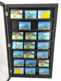 Baseball Card Display Sports Wall Mount Cabinet Tradecard Merchandiser Showcase