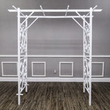 FixtureDisplays? White Metal Arbor Arch Wedding Garden Trellis Climbing Planting Patio Decor 80 Wide X 39 Deep X 86 High, Inside Door Width 59 10017