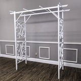 FixtureDisplays? White Metal Arbor Arch Wedding Garden Trellis Climbing Planting Patio Decor 80 Wide X 39 Deep X 86 High, Inside Door Width 59 10017