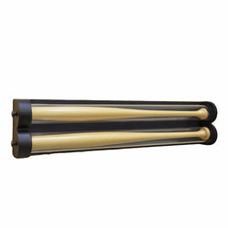 40.7X9.36X5.27" Black Double Baseball Bat Display Case with Clear Acrylic Tubes Make to Order 90 Day Leadtime 100199