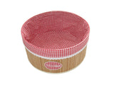 Bamboo Laundry Hamper Bamboo Clothes Bin Round Storage Basket Closet Organizer 13 in diameter, 6.3 height.
