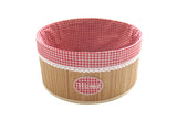 Bamboo Laundry Hamper Bamboo Clothes Bin Round Storage Basket Closet Organizer 13 in diameter, 6.3 height.