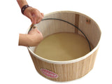 Bamboo Laundry Hamper Bamboo Clothes Bin Round Storage Basket Closet Organizer 13 in diameter, 6.3 height.