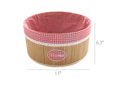 Bamboo Laundry Hamper Bamboo Clothes Bin Round Storage Basket Closet Organizer 13 in diameter, 6.3 height.