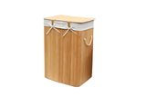 Bamboo Laundry Hamper Bamboo Clothes Bin Natural Storage Basket Organizer Set