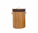 Set of 3 Laundry Hampers Bamboo Round Wicker Clothes Bin Baskets Storage Bin Organizers Folding Basket 100207