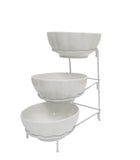 3 Tier Food Serving Bowl Metal Rack Serving Dessert Appetizer Candy Chip Dip