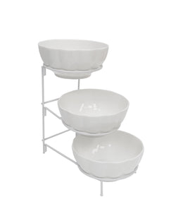 3 Tier Food Serving Bowl Metal Rack Serving Dessert Appetizer Candy Chip Dip