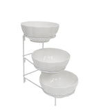 3 Tier Food Serving Bowl Metal Rack Serving Dessert Appetizer Candy Chip Dip
