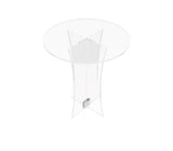 Clear transparent table breakfast coffee Plexiglass showcase round small desk