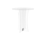 Clear transparent table breakfast coffee Plexiglass showcase round small desk