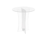 Clear transparent table breakfast coffee Plexiglass showcase round small desk
