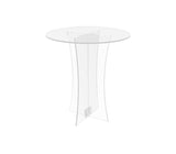 Clear transparent table breakfast coffee Plexiglass showcase round small desk