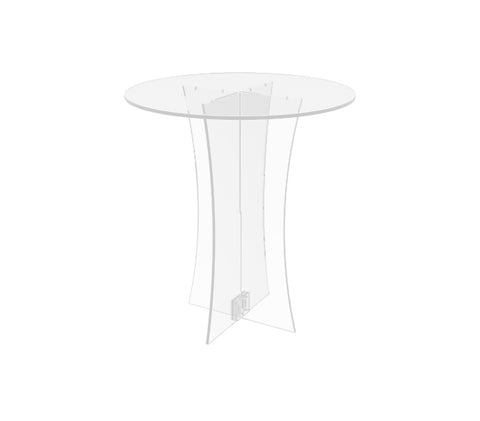 Clear transparent table breakfast coffee Plexiglass showcase round small desk