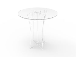 Clear Plexiglass Lucite Acrylic Round Dining/ Tradeshow Table