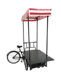 FixtureDisplays? 24 Tire Black Tricyle Vending Cart Ice-cream Wagon Flower Cart Kiosk Farmers Market Booth Collapsable Back 10052