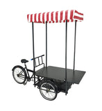 FixtureDisplays? 24 Tire Black Tricyle Vending Cart Ice-cream Wagon Flower Cart Kiosk Farmers Market Booth Collapsable Back 10052