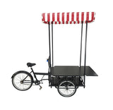 FixtureDisplays? 24 Tire Black Tricyle Vending Cart Ice-cream Wagon Flower Cart Kiosk Farmers Market Booth Collapsable Back 10052