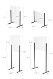 Acrlic Plexiglass Shield Sneeze Guard 24x36 Landscape Portrait Floor Stand 10064+10054