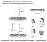 Acrlic Plexiglass Shield Sneeze Guard 24x36 Landscape Portrait Floor Stand 10064+10054