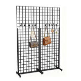 Metal Stand Gridwall Display Sturdy Metel Wire Merchandiser Rack Floor Stand (10054+15809)X2PK