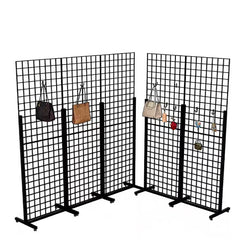 Metal Stand Gridwall Display Sturdy Metel Wire Merchandiser Rack Floor Stand (10054+15809)X5PK