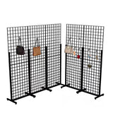 Metal Stand Gridwall Display Sturdy Metel Wire Merchandiser Rack Floor Stand (10054+15809)X5PK